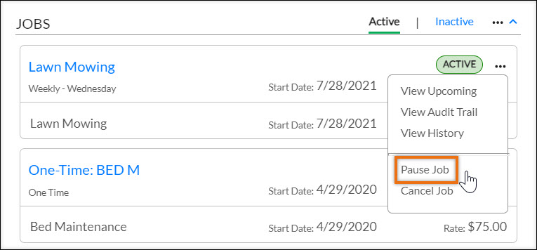 V3 Pause a Job from an Account