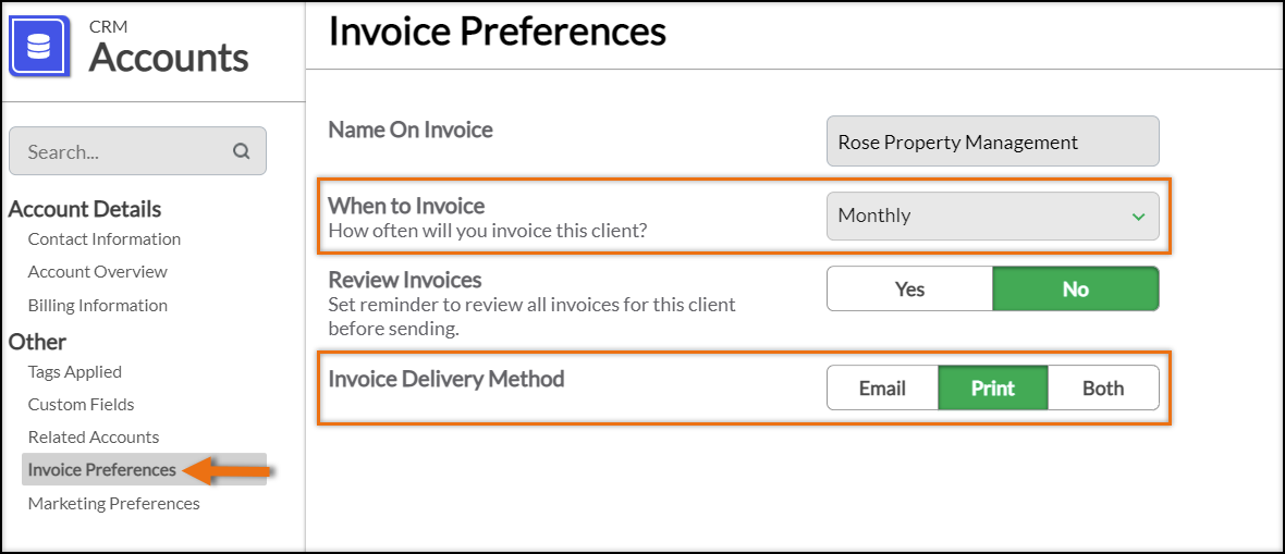 V3 Adjust Invoice Settings on an Account