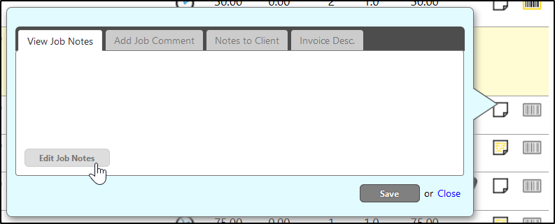 Add a Job Note from the Dispatch Board