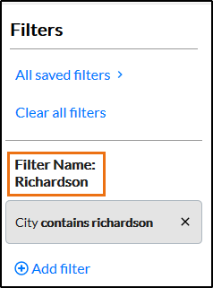 Installment Plans Screen - Filters