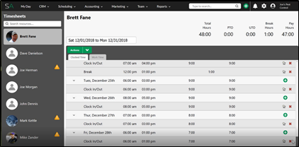 Timesheets Manage Timesheets