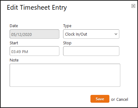 Timesheets - Manage Timesheets
