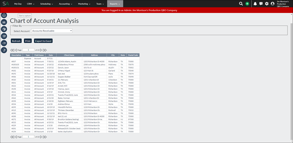 Chart of Accounts Analysis (QBO Only)