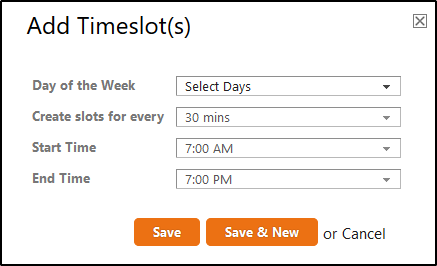 Create Resource Timeslots