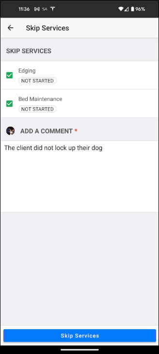 Team App - Skip a Service