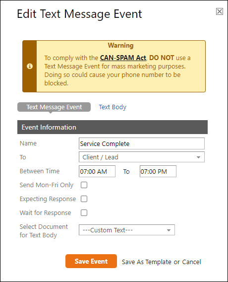 Set Up Two-Way Texting within an Automation